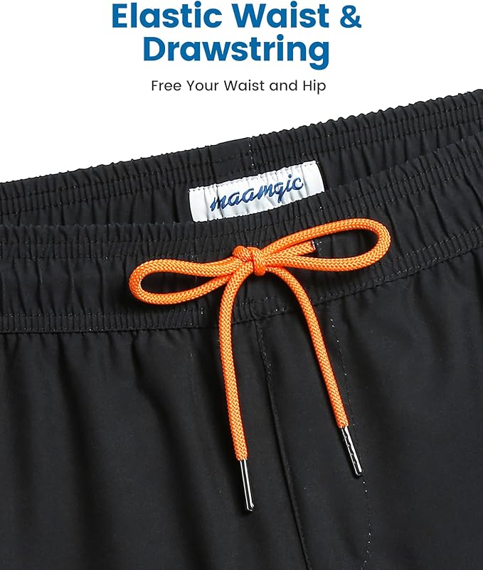 maamgic 2 in 1 Mens Swim Trunks 7 Inch Swim Shorts Swim Suits Board Shorts