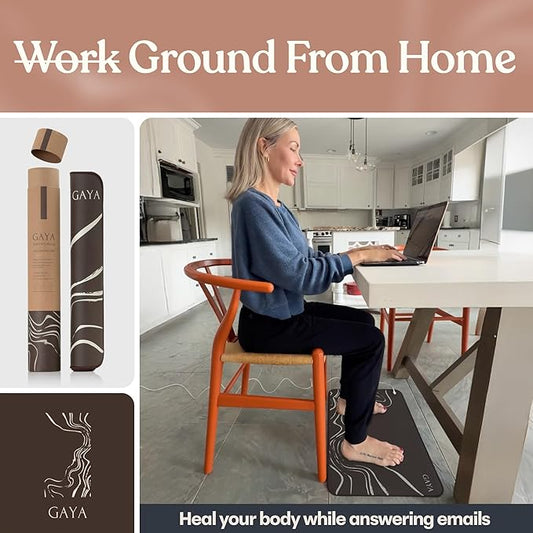 GAYA Grounding Mat for Feet, Sleep Improvement, Back Pain Relief, Muscle Relaxation & Stress, Earthing Pads for Bed, Ground for Desk, Earth Mats, Bedding Pad (24''X16'')