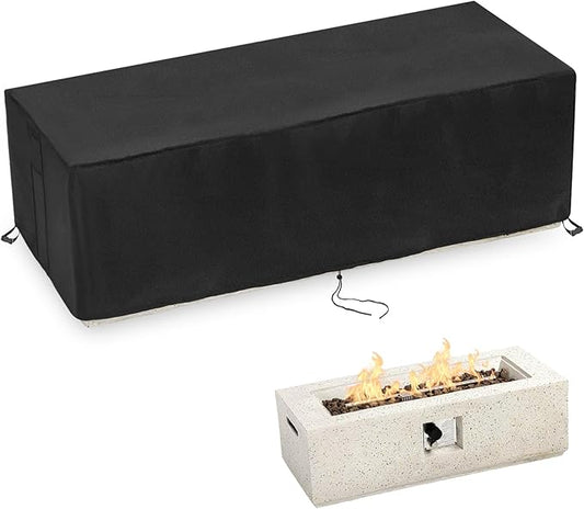 Fire Pit Cover Rectangular 42 Inch,Propane Gas Fire Pit Table Cover,Outdoor Waterproof Firepit Table Cover - 42 x 17 x 13 Inch