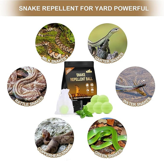 30 Pack Snake Repellent for Yard Powerful, Snake Away Repellent for Outdoors, Moth Balls for Outdoor Use