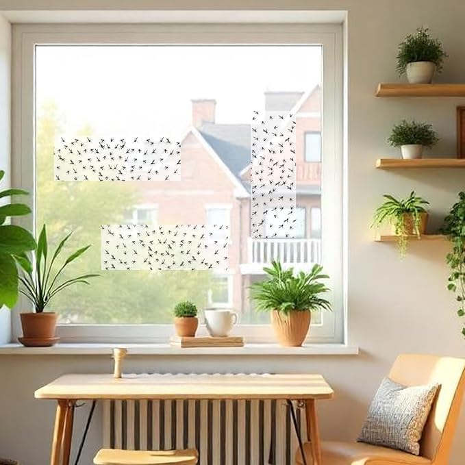 90 Pack Window Fly Traps, Window Sticky Traps, Sticky Non-Toxic Clear Fly Paper Indoor for Home