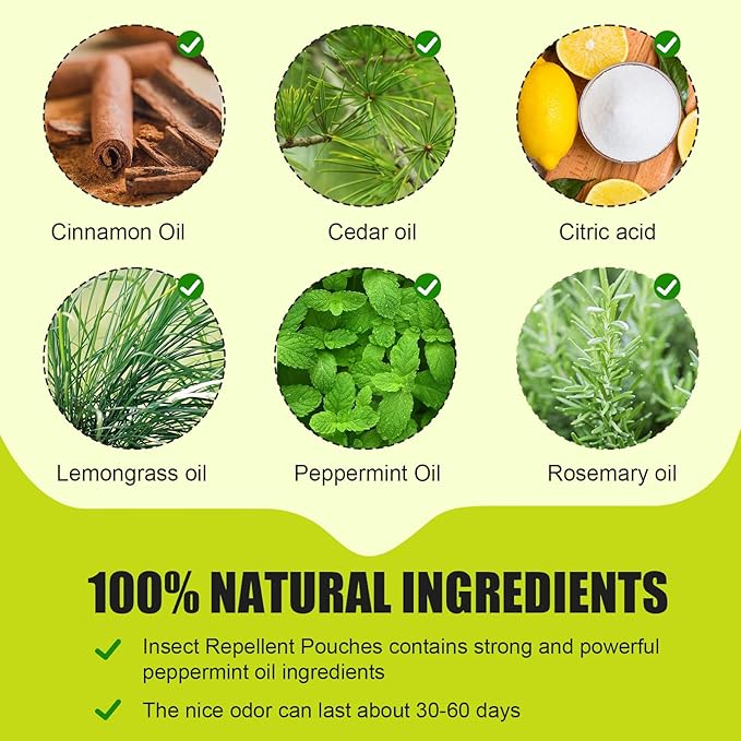 Natural Peppermint Insect Repellent, Spider Repellent Indoor, Fresh Mint Scent, Rodent Repellent for Car Engine, Home Storage, Safe for Kids and Pets (8)
