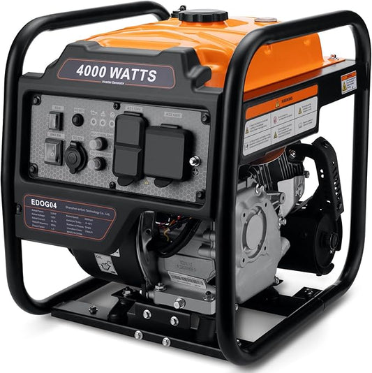 Oxseryn Power Equipment 4000 Watts Inverter Generator Gas Powered, Portable Open Frame Generator, Low Noise with ECO Mode and Inverter Technology, RV Ready, Emergency Home Backup