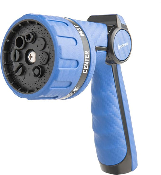 20-Pack Corvid Heavy Duty 8-Pattern Garden Hose Nozzle with Thumb Control, Adjustable High-Pressure Watering Spray Nozzle with Ergonomic Handle - Perfect for Lawn & Garden, Car Wash, Pet Cleaning