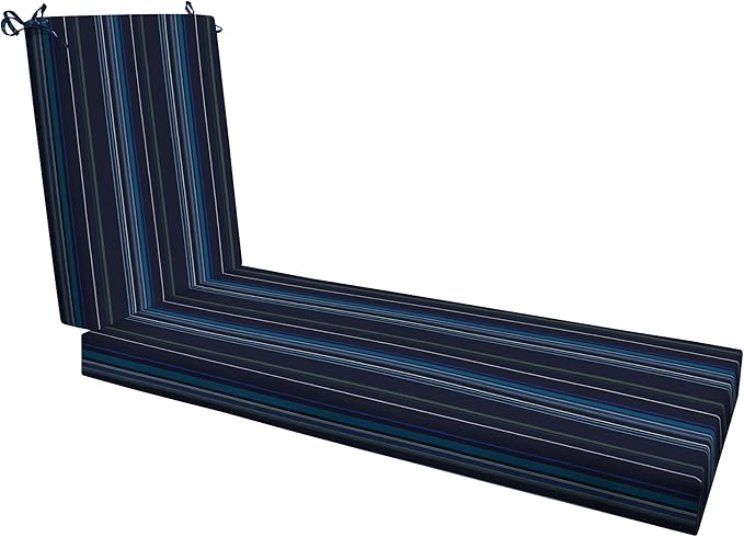 Honeycomb Outdoor Heritage Chaise, 22.5" W x 70" L, Sunbrella Stanton Lagoon Chair Cushion for Patio Furniture
