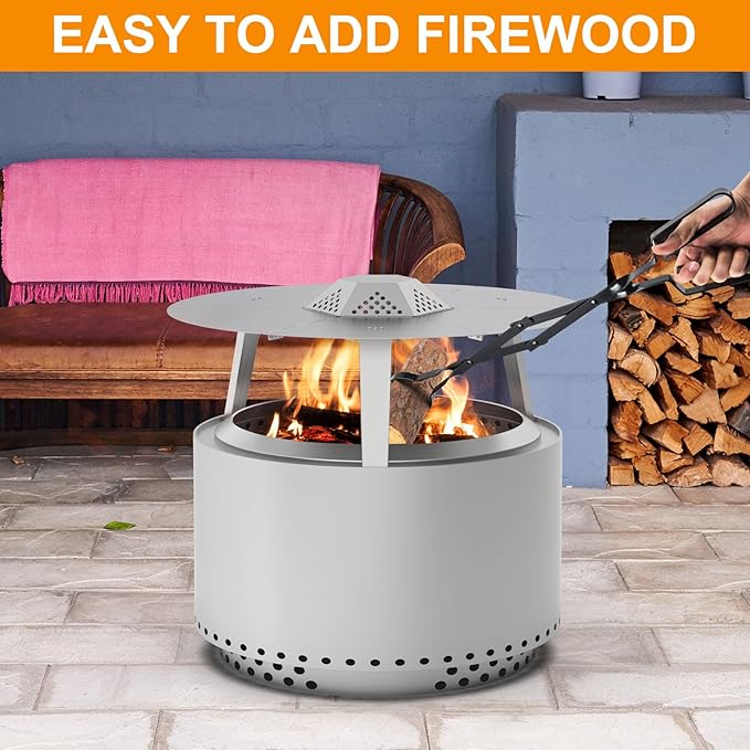 Fire Pit Heat Deflector for Solo Stove Yukon 27" Accessories, Portable Heat Diffuser for Solo Yukon & 27" Other Firepit for Firepit Captures & Redirects Warmth 304 Stainless Steel with Carrying Handle