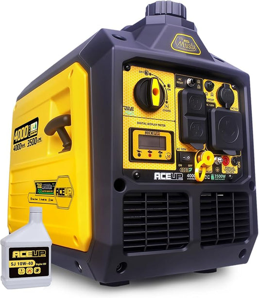 Aceup Energy 4000 Watt Dual Fuel Inverter Generator Portable Quiet 149cc, Gas and Propane Powered for Home, RV-Ready, EPA Compliant