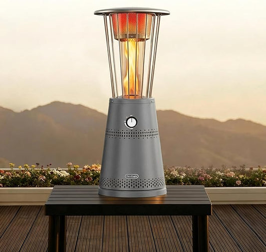 Tabletop Heater Patio Heater, 11,000 BTU Propane Patio Heater With Adjustable Heat for Commercial, Balcony & Porch, Quartz Glass Tube, Portable Small Heater For Outdoor Use, Grey