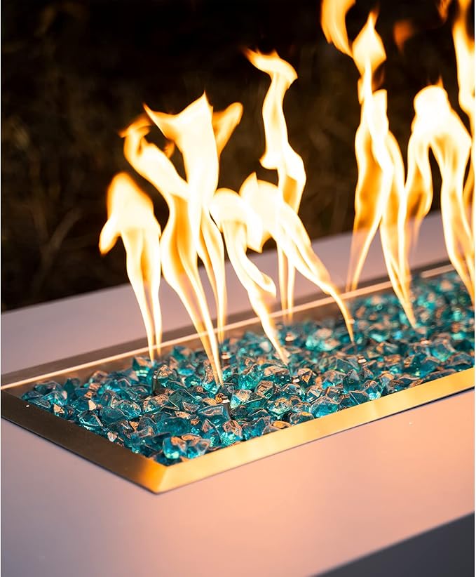 Stanbroil 30 x 10 Inch Upgrade Rectangle Fire Pit Pan with Jet Burner,304 Stainless Steel Natural & Propane Gas Firepits for Outside,High Flame,125,000 BTU Max