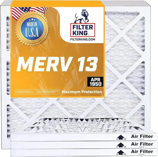 Filter King 20x40x1 Air Filter | 4-PACK | MERV 13 HVAC Pleated A/C Furnace Filter | MADE IN USA | Actual Size: 19.5 x 39.5 x .75"