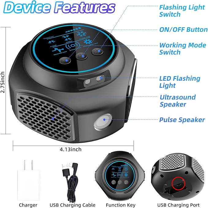 2026 New Mouse Repellent Ultrasonic Plug in Mice Repellent Indoor Control for Rodent Rat Mouse Mice Squirrel 3 IN1 Electronic Repellent Devices for House Garage Basement Attic 2 Pack