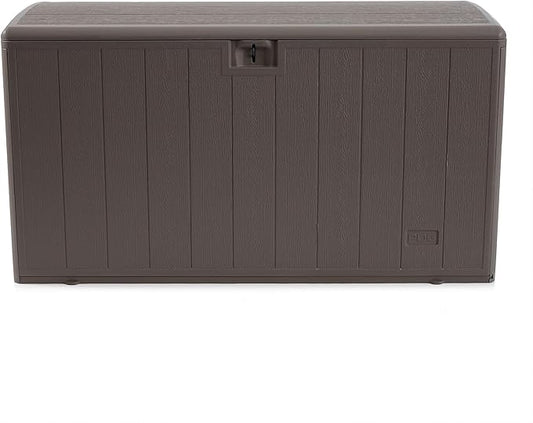 Plastic Development Group Outdoor Storage Deck Box, Standard Close, 105 Gallon, Driftwood