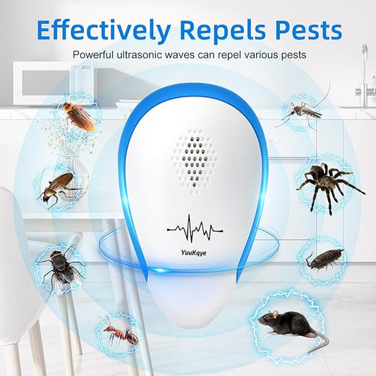 Ultrasonic Pest Repeller 6 Packs, Pest Repellent Ultrasonic Plug In, Repellent Indoor for Roach Killer Indoor Infestation, Mouse, Ant, Spider, Bug, Mosquito and Rodent Pest Control Plug in Bug Catcher