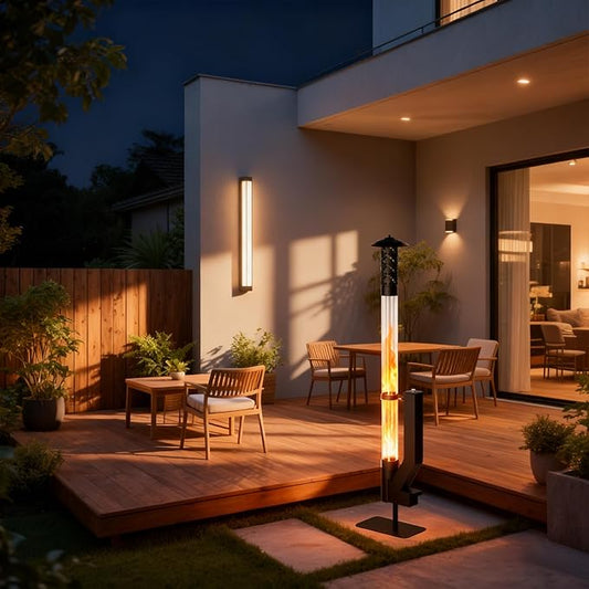62 Inches Wood Pellet Heater - Patio Heater Wood Pellet Stove with Thickened Base - Smokeless Pellet Fire Pits for Outside - Patio Rocket Stove for Camping Garden Picnic