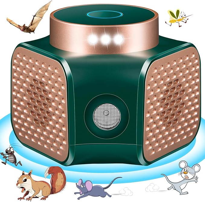 2026 New Mouse Repellent Ultrasonic Plug in Electronic Repellent Devices Control for Rodent Rat Mice Mouse Squirrel Bat 3 IN1 Rodent Repeller Indoor for House Garage Basement Attic