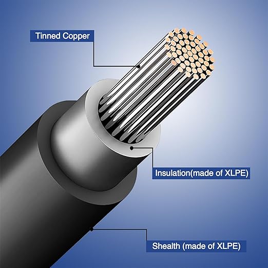 Solar Cable 50 Feet 2x10 AWG Twin Wire Solar Extension Cable, Copper Strand with Female and Male Connectors on Single end, Solar Panel Wire & Adaptor for Home, Shop and RV Solar Panels
