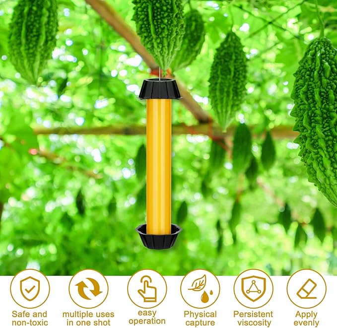 Qualirey Fly Traps for Indoor Outdoor Hanging Fruit Fly Stick Trap Sticky Mosquito for Home Insect 10 x 2.5 Inches(Yellow,8 Pcs)
