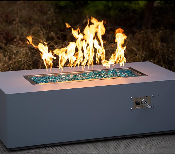 Stanbroil 36 x 12-Inch Rectangle Drop-in Fire Pit Pan with Jet Burner, 304 Stainless Steel Gas Firepit Insert for DIY Firepit Table, High Flame150,000 BTU Max