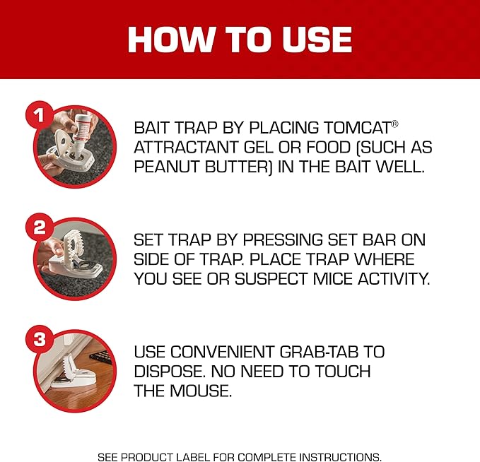 Tomcat Trap and Bait Bundle for Rats and Mice, Includes 2 Press 'N Set Mouse Traps, 1 Rat Snap Trap and Attractant Gel