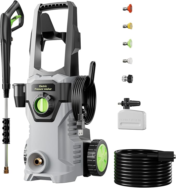 Pressure Washer, Power Washer with Foam Cannon High Pressure Washer for Cars, Fences, Patios, Decks, Patios and Driveway Powerwasher
