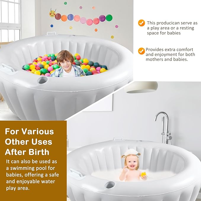 TONGTONGF Birthing Pool for Home Births，Premium Birth Tub，The Birthing Tub can Drain Quickly，Nflatable Birthing Pool Suitable for Expectant Mothers and Children to Swim Leisurely
