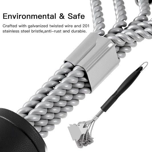 Grill Brush and Scraper Bristle Free Safe BBQ Brush for Grill Stainless Grill Grate Cleaner Safe Grill Accessories for Porcelain/Weber Gas/Charcoal Grill Gifts for Grill Wizard/Men/Dad
