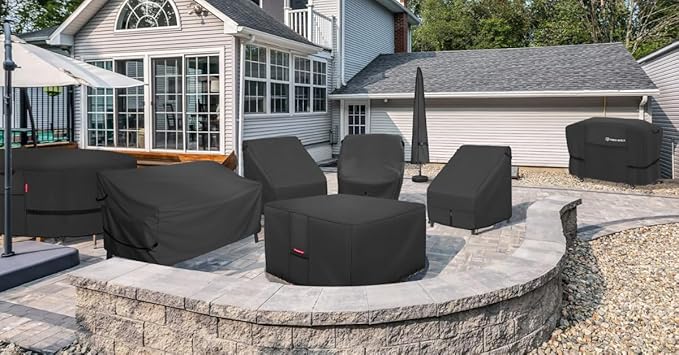 Porch Shield Fire Pit Cover - Waterproof 600D Heavy Duty Fade Resistant Square Patio Fire Pit Table Cover Black - 32 x 32 x 24 inch