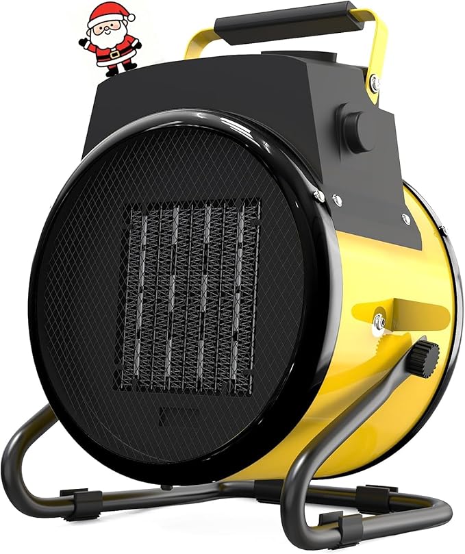 Outdoor Heater for Patio, Portable Space Electric Heater for indoor use, Super Long Cord, Overheat Protection, Small Fan for Greenhouse, Garage, Office, Outside, Tent, Room
