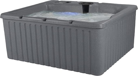 Aqualife Current 4-Adult Outdoor Hot Tub, Uses Standard Outlet, 14 Hydrotherapy Jets, Underwater Led Lighting, Cover Included