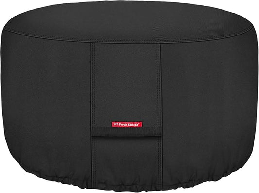 Porch Shield Fire Pit Cover - Waterproof 600D Heavy Duty Fade Resistant Round Patio Fire Bowl Cover Black - 40 inch