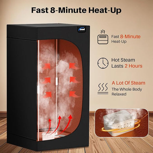 TOREAD Portable Steam Sauna for Home, Personal Full Body Sauna Tent with 2.6L 1000W Steamer, Foldable Home Spa Sauna for Relaxation, Gym, Yoga(Oxford Fabric, Easy Setup, Compact Design)