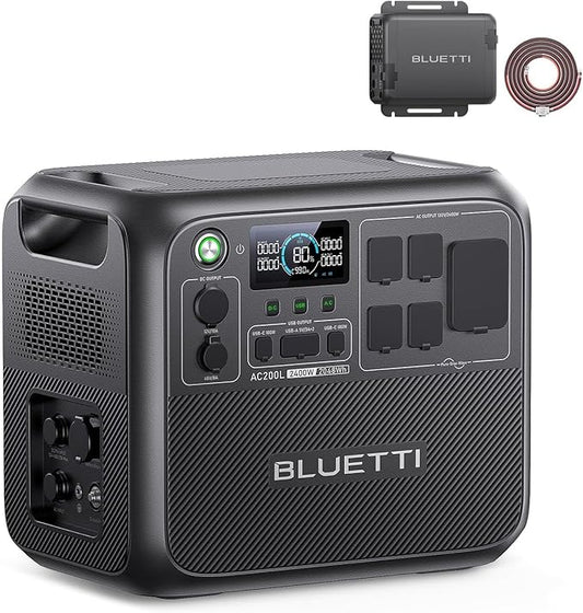 BLUETTI AC200L Portable Power Station & Charger 1 (Ships Separately), 2048Wh LFP Backup, 560W DC-DC Alternator Charger, 3.6H Full Charge via Car, Perfect for Road Trips, RVs, Power Outages
