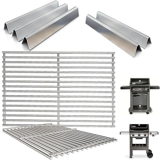 7638 Grill Grates 7636 Flavorizer Bars for Weber Spirit and GS4 Spirit II 300 Series Grills E-310 E-320 E-330 S-310 SP-310 Spirit 2 E310 S-310 Replacement Parts (Front Mount Controls) Stainless Steel