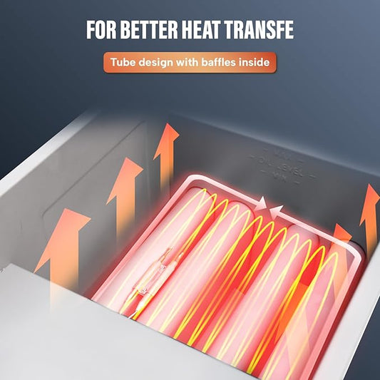 WESTLAKE Commercial Gas Deep Fryer, Stainless Steel Free Standing Floor Frye with Baskets 4 Tube 120000 BTU 50LB for Restaurants