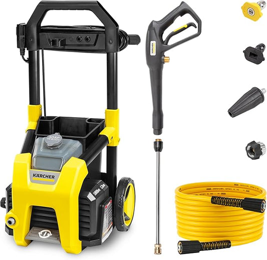Kärcher Pressure Washer K1800PS, CETA Certified, 3 Spray Nozzles, Detergent Tank, for Cars, Driveways, Siding, Patios, 1.2 GPM