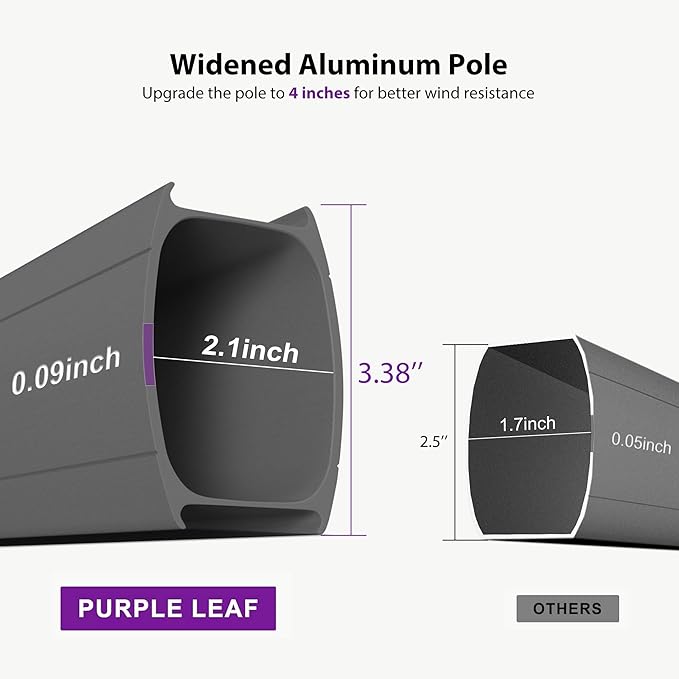 PURPLE LEAF Sunbrella Cantilever Umbrella 10FT Outdoor Double Top Large Offset Hanging 360° Rotation Heavy Duty Square Umbrella for Garden Patio Deck Pool Backyard Spectrum Denim