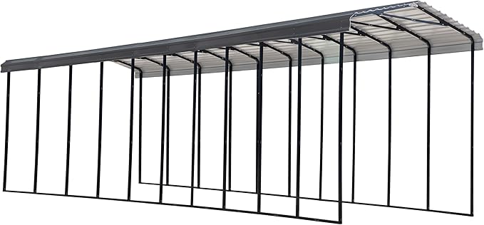 Arrow Carports Galvanized Steel Carport, RV Metal Carport Kit, 14' x 47' x 14', Charcoal