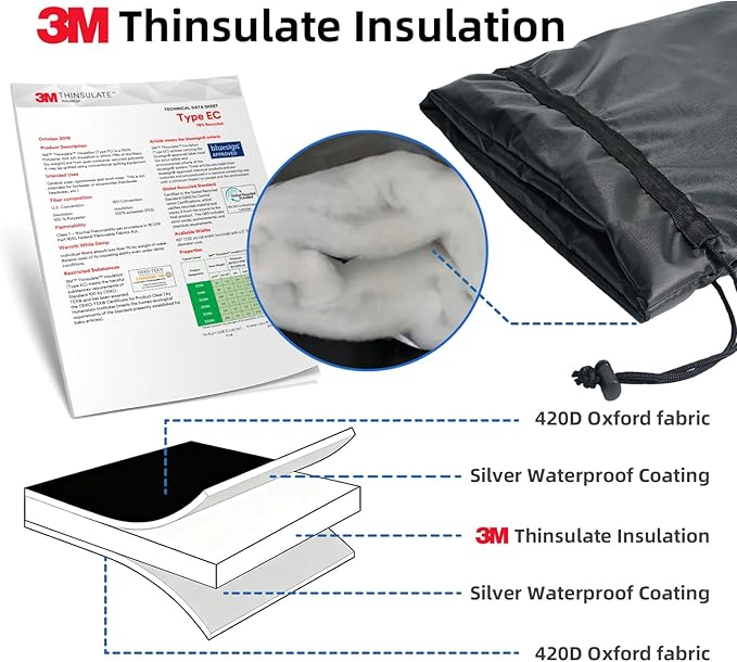 Enlarge Outdoor Faucet Covers for Winter, 3M Thinsulate Faucet Sock Sprinkler Freeze Protector, Reusable Thicker Waterproof Insulated Spigot Cover for Garden Lawn Faucets Yard Hydrant Black 13" x 25"