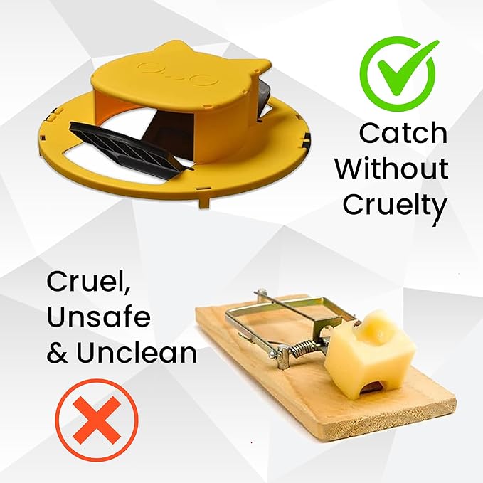 Bucket Lid Mouse Trap [2 Pack] - Reusable Mouse Catching Tool for Indoor/Outdoor, Mouse Trap Bucket Works with 5 Gallon Buckets