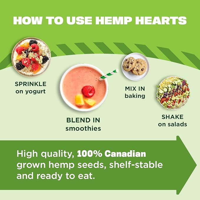 Manitoba Harvest Organic Hemp Hearts, Shelled Hemp Seeds - 7oz - 10g Plant Protein & 12g Omega 3 & 6 per 30g serving - Easy-to-Digest seeds with 9 Essential Amino Acids - Gluten Free, Vegan, Non-GMO