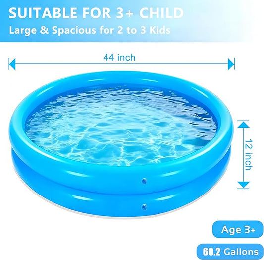 IPOOLGO Inflatable Swimming Pool, 44" X 12" Convenient Family Inflatable Swimming Pool, Indoor and Outdoor Play Pool, Girls/Boys Water Play Center