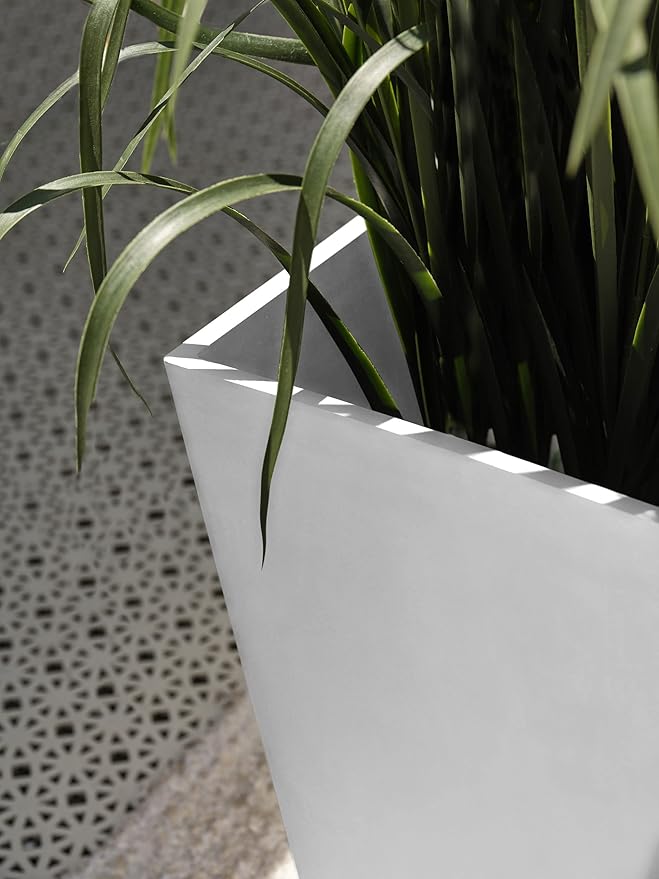 Veradek V-Resin Indoor/Outdoor Taper Planter, 2-Pack (26 inch, White)