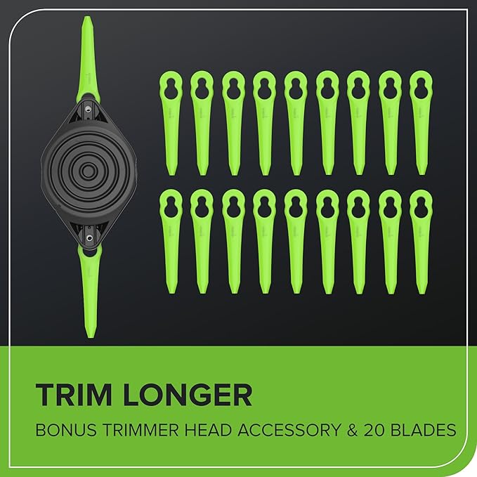 Greenworks 40V 13" 2-in-1 Cordless Trimmer/Edger w/ 20 Blades, Heavy Duty for Thick Weeds/Brush, Edges Fence/Sidewalk, Gas-Free Lightweight, Battery and Charger Not Included