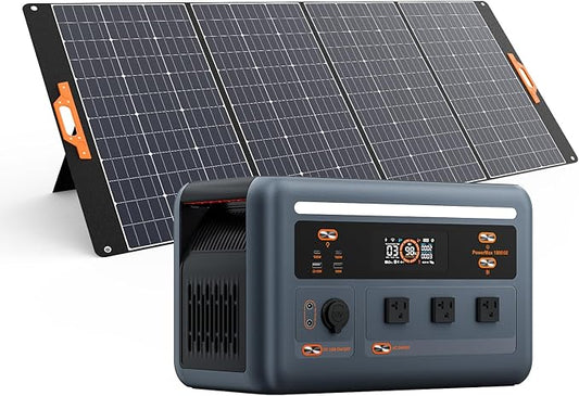 OSCAL PowerMax 1800SE Portable Power Station with 400W Solar Panel, 1024Wh LiFePO4 Battery, 1800W AC (3600W Surge)/100W USB-C Output,Solar Generator for Camping, RV, Home Backup Power