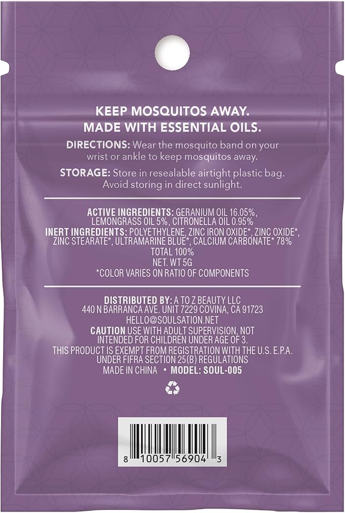 50 Pack Mosquito Repellent Bracelets, DEET-Free for Kids & Adults, Individually Wrapped Bands