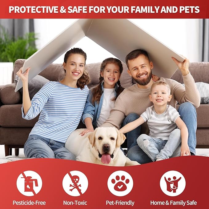 LULUCATCH Mouse Traps, 12 Pack Pre-Baited Sticky Mouse Traps Indoor for Home, Foldable Non-Toxic Bulk Sticky Pads, Glue Traps for Rats, Bugs, Spider, Mice, Cockroach, Pet Safe Pest Control ﻿