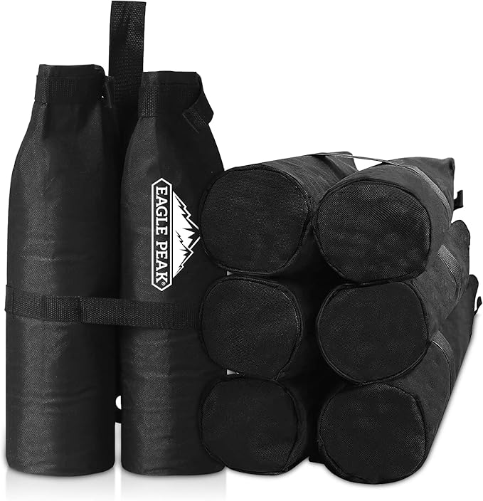 EAGLE PEAK Canopy Weight Bags 4-Pack, Heavy Duty Sand Bags for Pop Up Canopy Tent, Gazebo, and Greenhouse (Sand Not Included)
