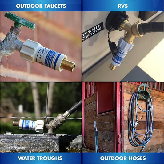 Freeze Miser Outdoor Faucet & Spigot Freeze Protection – Patented Valve Shield, Activates at Water Temperature Below 37°F/3°C – Durable Winter Cover Alternative – Quick Install, Saves Water – 1 Pack