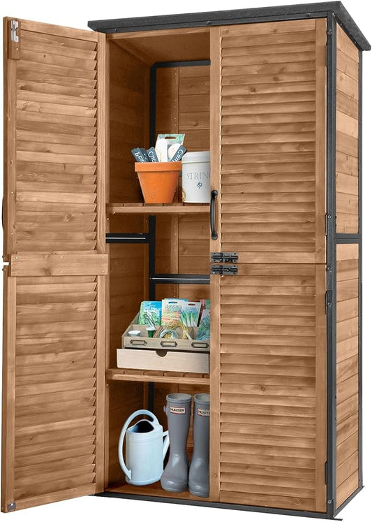 Outdoor Storage Shed Garden Cabinet with Strong Iron Frame Large Garden Shed with Floor,Waterproof