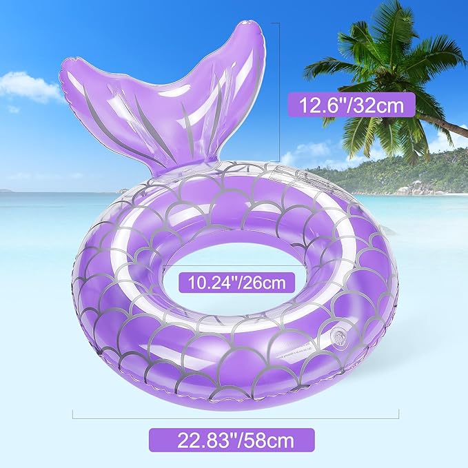 HeySplash Pool Floats Kids, Inflatable Swimming Ring Swim Tube Floaties, Summer Water Fun Beach Party Swimming Pool Toys for Kids Children Water Activities